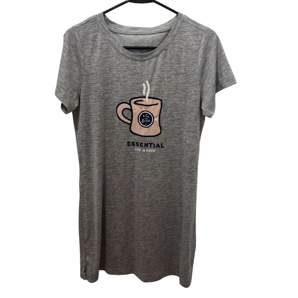 Life Is Good Coffee Mug Graphic Sleep Shirt Size Small